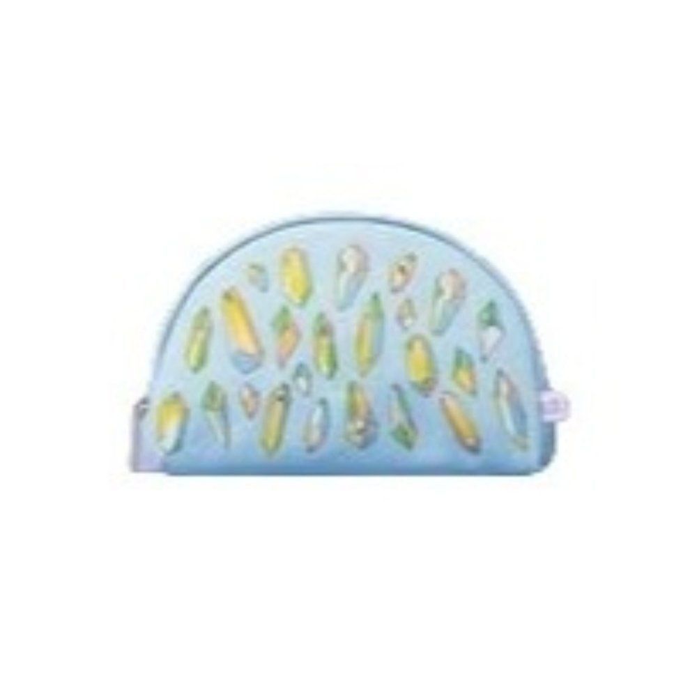 More Than Magic Multicolor Diamond Silicone Zipper Pencil Case Pouch 5 in X 9 in